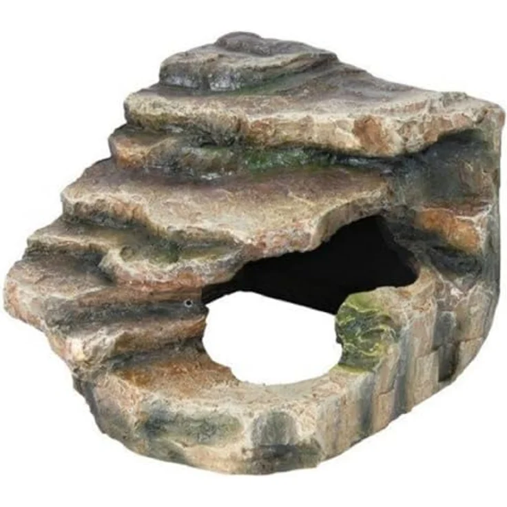 Trixie Eck-Fels mit Höhle und Plattform, naturnahe Regenwald-Optik, platzsparend, langlebig aus Polyesterharz, 24 x 19 x 25 cm – Bild 5