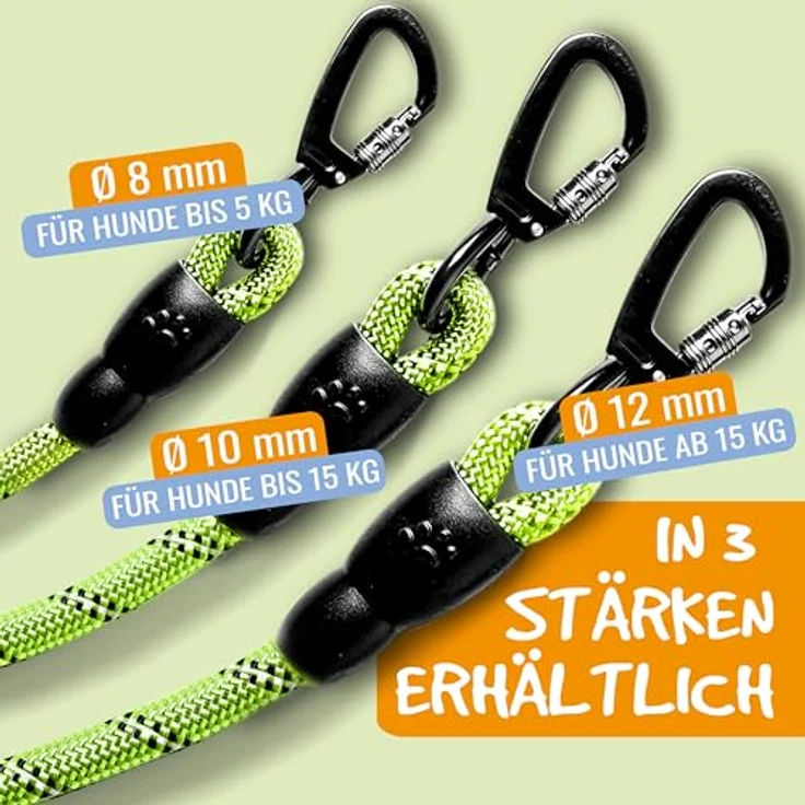 rootsnoot Hundeleine klassisch – stabile Führleine für Hunde ab 15 kg, 120 cm lang, 1,2 cm stark, reißfest und komfortabel – Bild 8