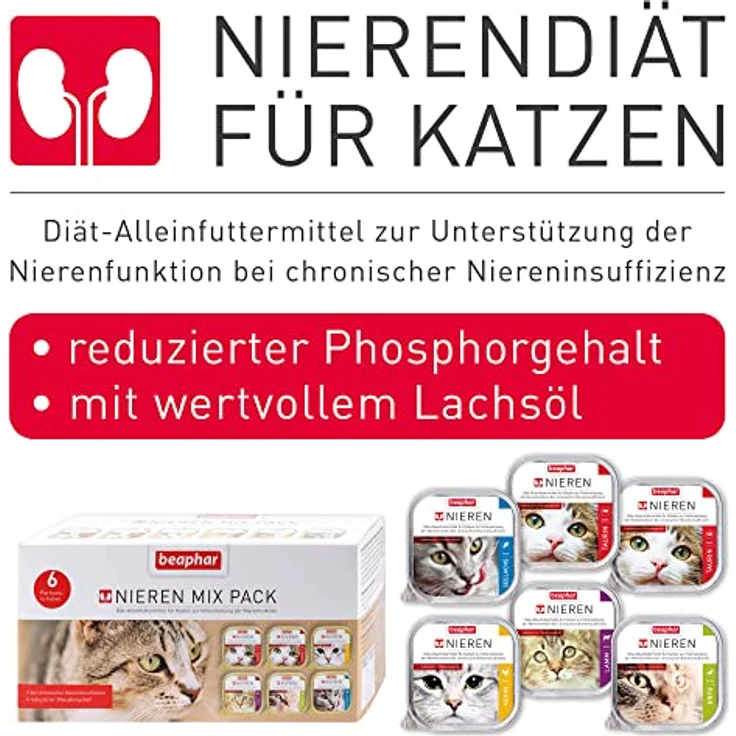 Beaphar Nierendiät Mix Pack, 600g, Katzen-Nassfutter mit 6 Geschmacksrichtungen zur Unterstützung der Nierenfunktion – Bild 5