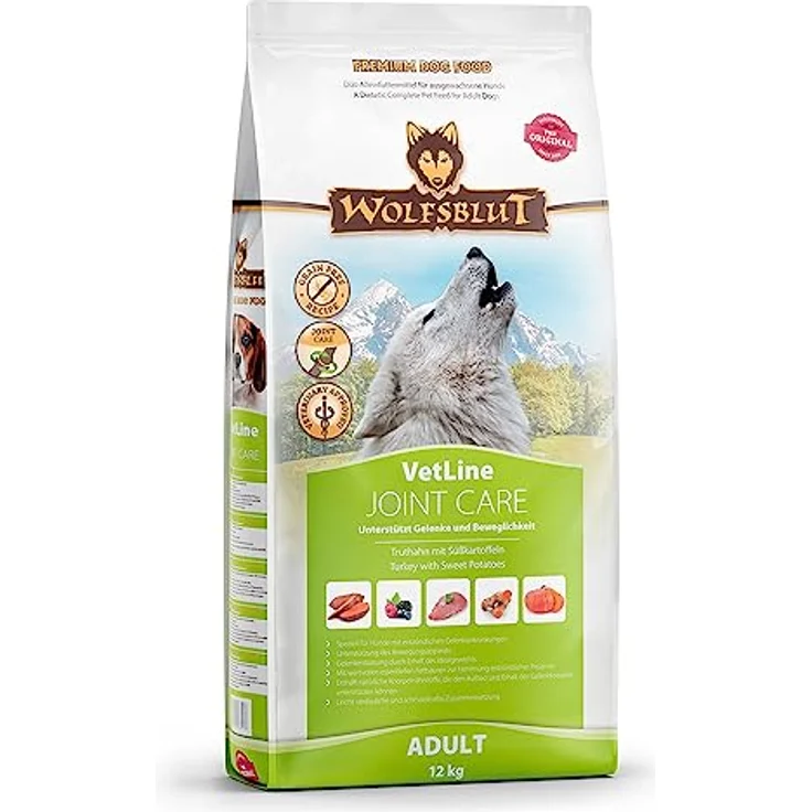 WOLFSBLUT VetLine JOINT CARE, Hundefutter für erwachsene Hunde mit Gelenkproblemen, Truthahn, 12 kg – Bild 1
