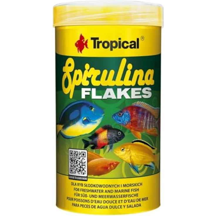 Tropical Spirulina Flakes, Pflanzliches Flockenfutter mit 6% Spirulina, leicht verdaulich, 250 ml – Bild 1