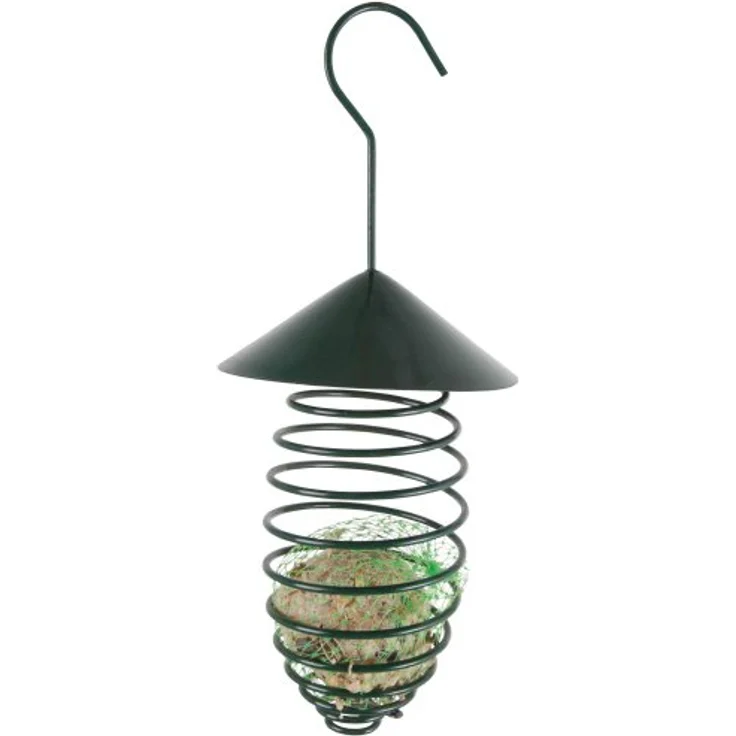 Esschert Design Futterfeder mit Dach aus Metall, zum Aufhängen, Gefäß für Futterbälle, Futterkugeln, ca. 24 cm hoch – Bild 2