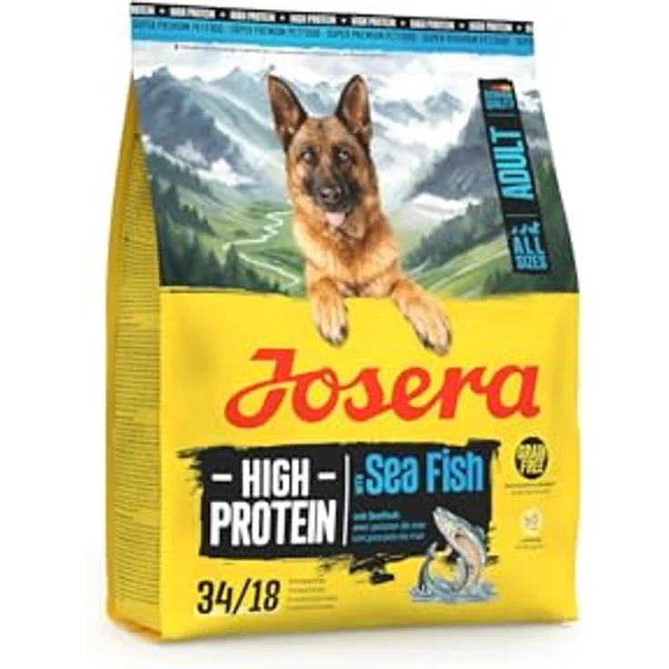 JOSERA Adult High Protein Seefisch, Premium Trockenfutter für sportliche Hunde, Lachs & Süßkartoffel, getreidefrei, proteinreich, 900 g – Bild 3