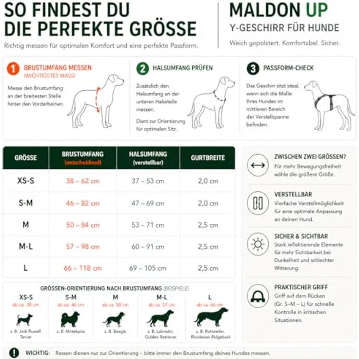 Hunter Norwegergeschirr Maldon Up, Komfortables und reflektierendes Hundegeschirr in Schwarz - Preisvergleich – Bild 3