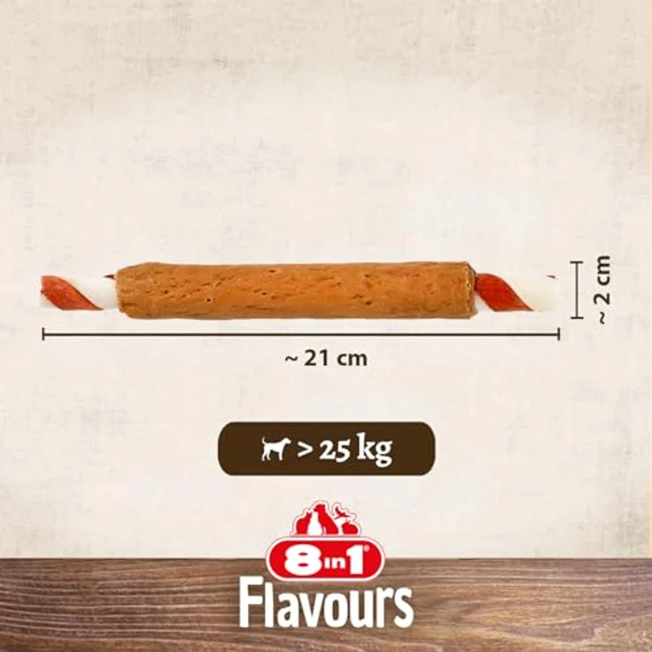 8in1 Triple Flavour Mega Ribs, Kau-Snack für größere Hunde, 140g, reich an Protein, fördert gesunde Zähne und Zahnfleisch – Bild 4