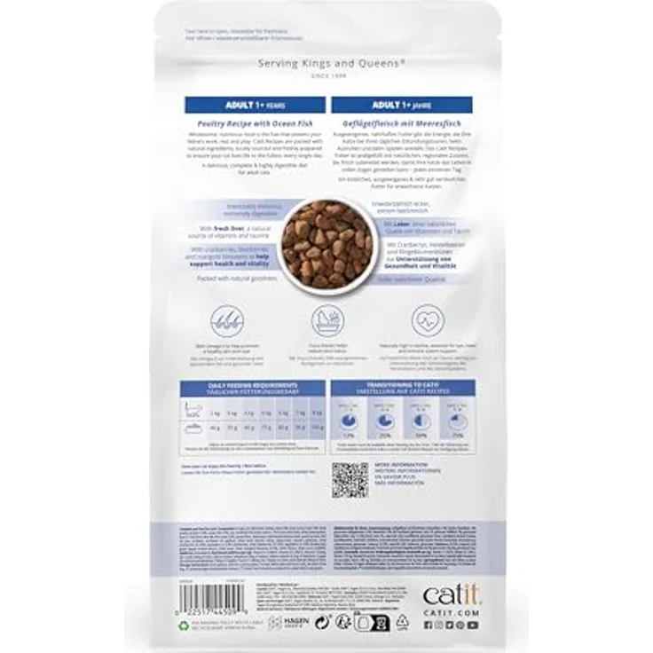 Catit Recipes Premium Trockenfutter für Katzen, mit Geflügelfleisch und Meeresfisch, 400g, Alleinfuttermittel, hilft Stuhlgeruch zu reduzieren, ohne Getreide – Bild 2