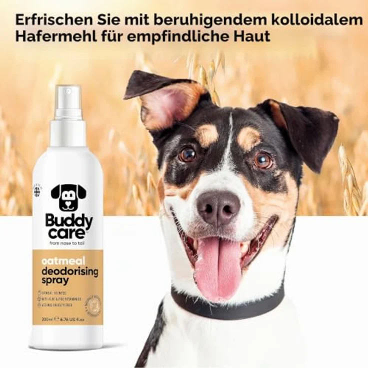 Buddycare Desodorierungsspray für Hunde, Haferflocken-Duft, mit Aloe Vera und Pro-Vitamin B5, 200 ml – Bild 3
