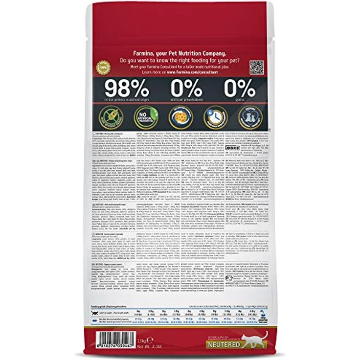 Farmina N&D Prime Adult Pellets Katzenfutter, Trockenfutter mit Hähnchen und Granatapfel, ohne Mais, 1,5 kg – Bild 2