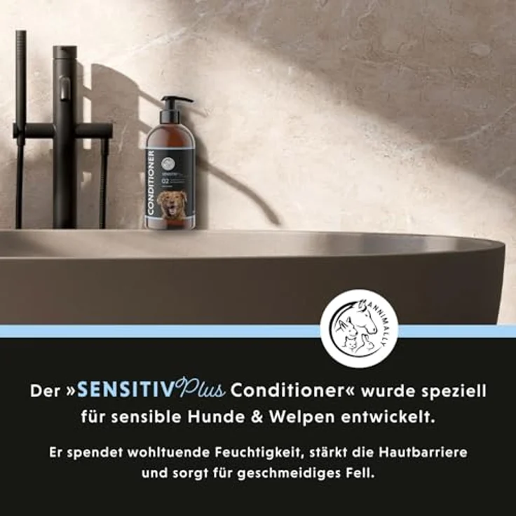 Annimally Sensitiv Plus Conditioner - Natürliche Pflege-SpüLung für sensible Hunde & Welpen, mit Sheabutter, ph-neutral, ohne Silikone und Parabene - 500 ml – Bild 2