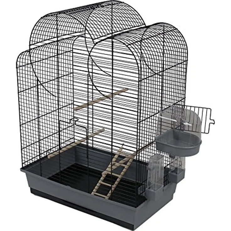 DUVO Käfig Eliza, grau/schwarz, Vogelkäfig mit großzügigem Platzangebot