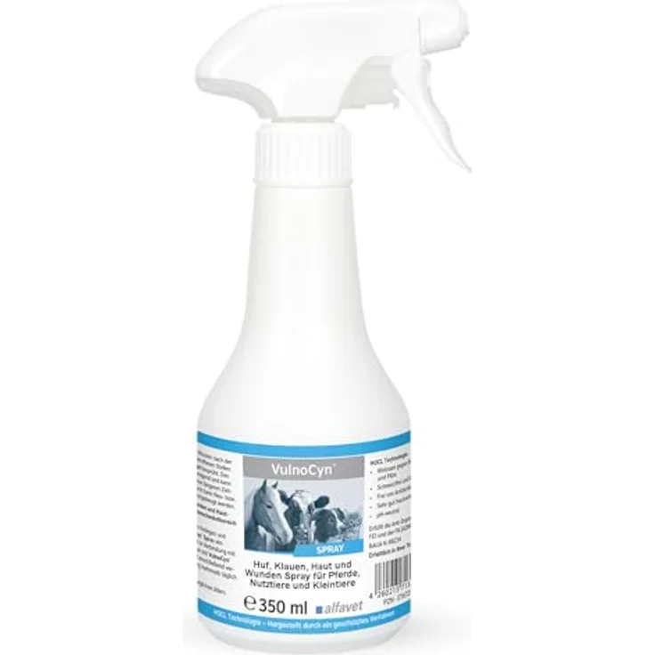 Alfavet VulnoCyn Spray 350 ml, Wundspray für Kleintiere, Pferde, Nutztiere – antibakteriell, ohne Alkohol, pH-neutral – Bild 1