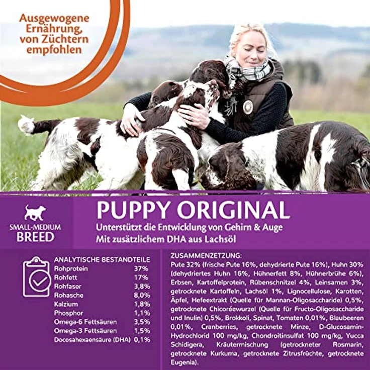 Wellness CORE Puppy Original, Trockenfutter für kleine & mittelgroße Welpen, Huhn & Pute, 10 kg, getreidefrei, ohne Zuckerzusatz, mit hohem Fleischanteil – Bild 2