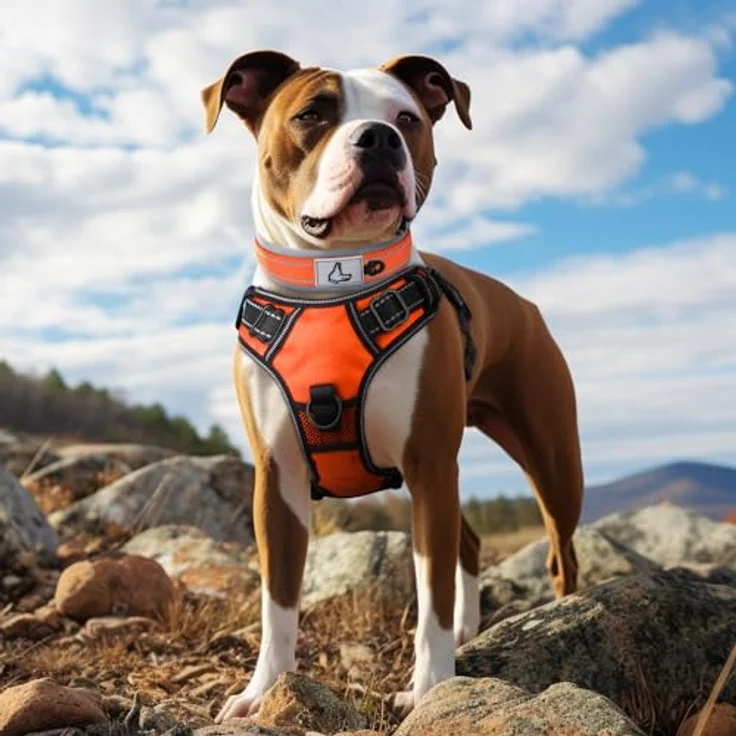 Joytale Hundehalsband, Gepolstertes Neopren Halsband für Mittelgroße Hunde, Reflektierend, Orange – Bild 3