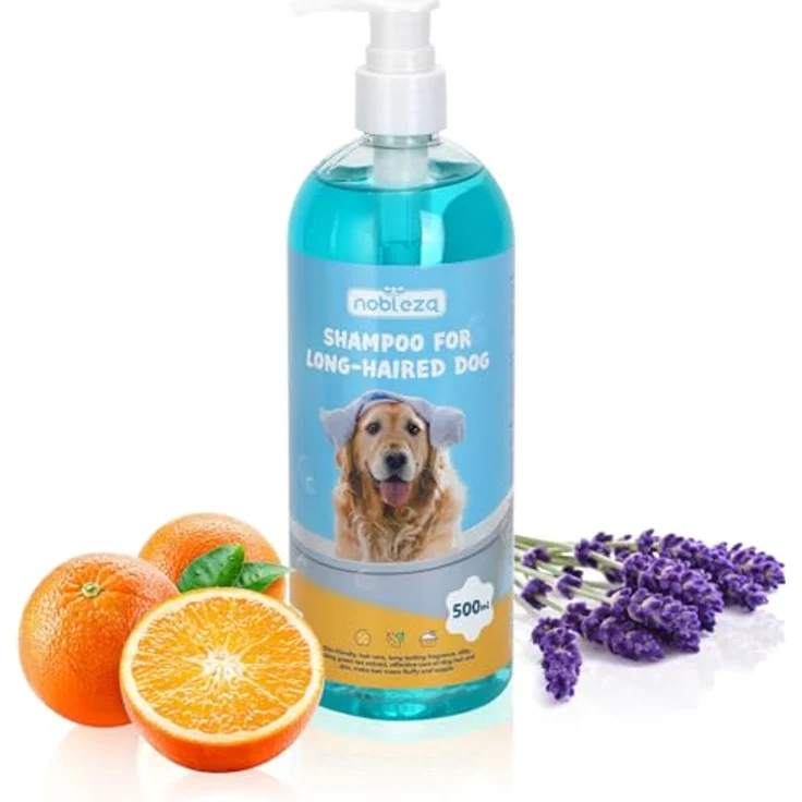 Nobleza Hundeshampoo Langhaar mit Camellia Sinensis Extrakt, pflegend und deodorierend, 500ml für empfindliche Haut und bessere Kämmbarkeit – Bild 1