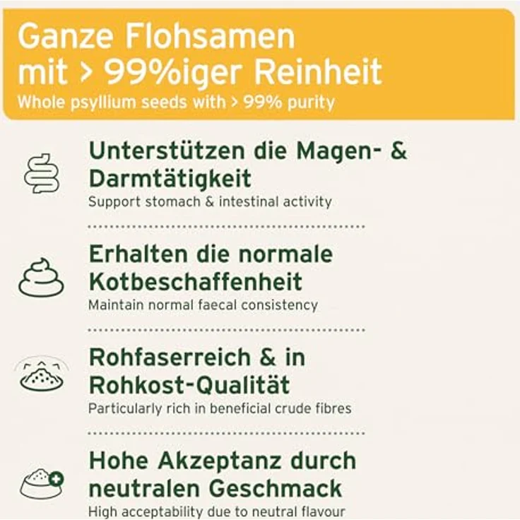 AniForte Flohsamen für Pferde 3kg, Rohkost-Qualität, reich an Ballaststoffen & Schleimstoffen, zur Reinigung des Magen-Darm-Trakts – Bild 3