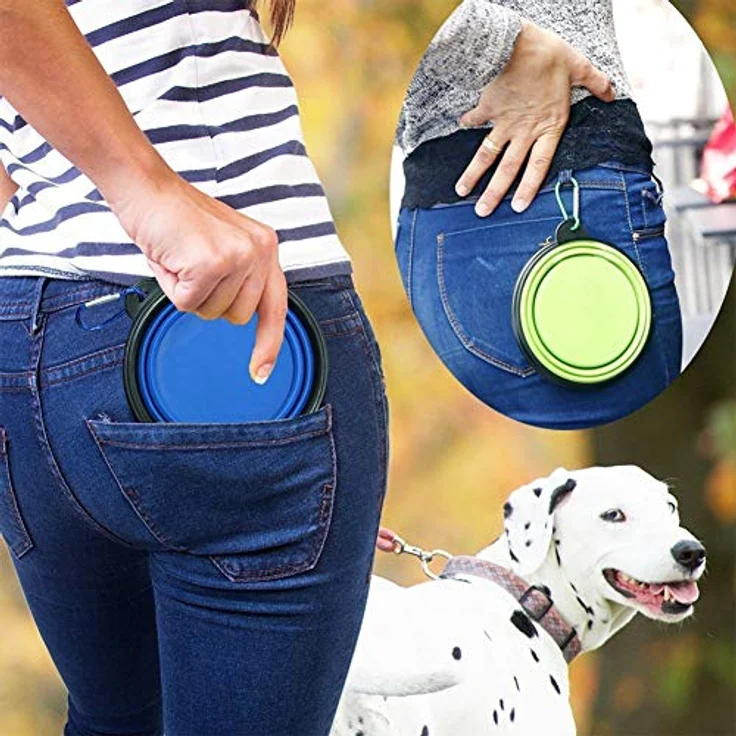 ZUOFENG Faltbarer Silikon Reisenapf für Hunde und Katzen, 350ml, spülmaschinenfest und tragbar, ideal für unterwegs – Bild 3