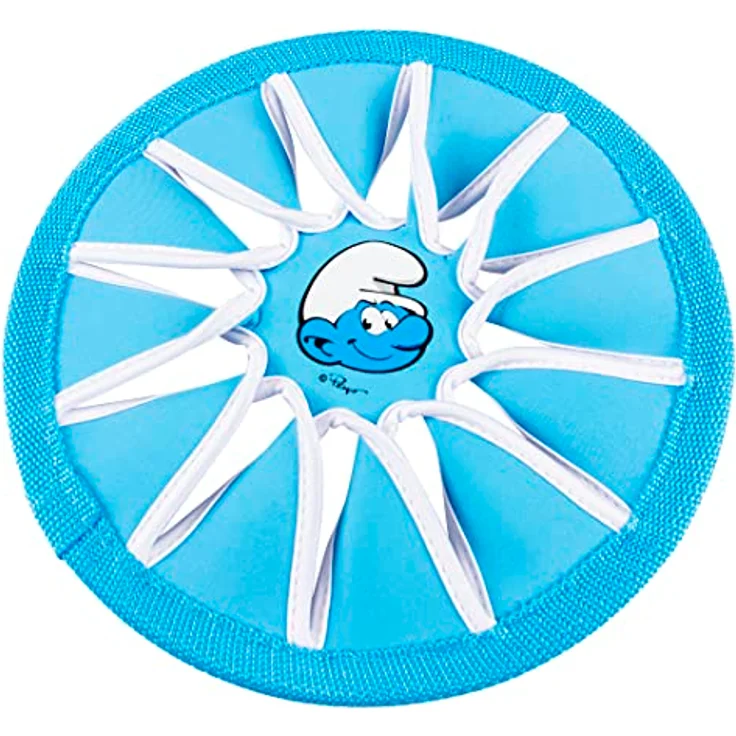 DUVO+ Frisbee "Die Schlümpfe" Heftischlumpf, blau, Neopren, schwimmfähig, ca. 24,5 x 24,5 x 1 cm – Bild 2