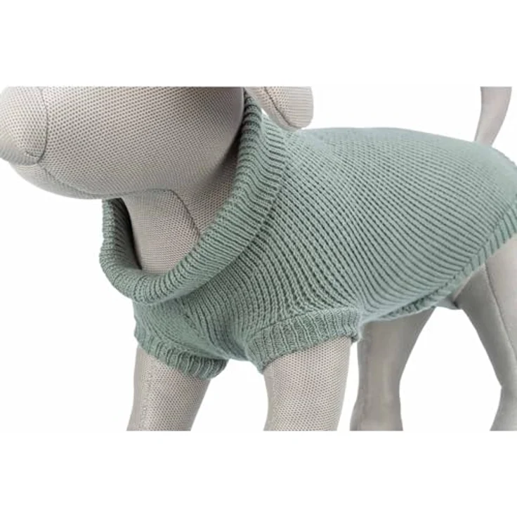 Trixie Citystyle Hundepullover Berlin Sage, warmer Pulli mit Kragen und Beinschlaufen, Größe L, 60 cm, aus Baumwolle/Wolle/Polyamid, waschbar bei 30 Grad – Bild 4