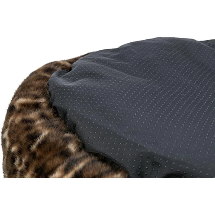 Trixie Hundebett Leo, rundes Hundekissen in Hellbraun/Braun, Ø50cm, mit abnehmbarem Softplüsch-Bezug und rutschfestem Boden – Bild 4