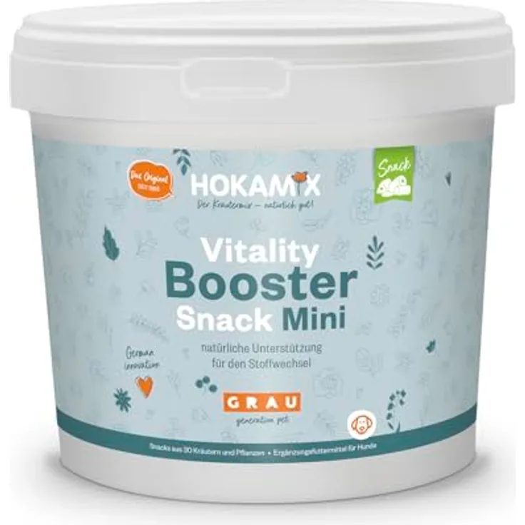 GRAU Hokamix Vitality Booster Snack Mini, Ergänzungsfuttermittel für Hunde, 30 Kräuter und Pflanzen, 4,5 kg