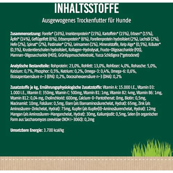 Christopherus Getreidefrei - Trockenfutter mit Forelle und Insektenprotein, 12kg, ideal für Allergiker – Bild 5