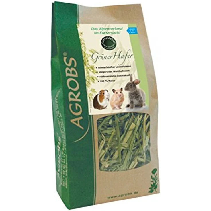 Agrobs Grüner Hafer 150g, schmackhaftes Kleintierfutter mit hohem Rohfaseranteil, niedrigem Stärke- und Zuckeranteil – Bild 1