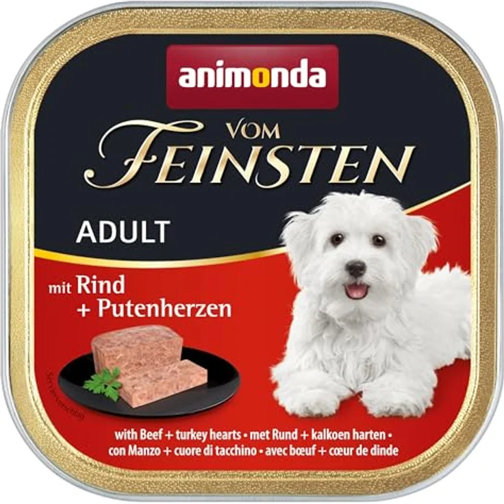 animonda vom Feinsten Adult Nassfutter mit Rind und Putenherz, 6x150g, ohne Farbstoffe für ausgewachsene Hunde – Bild 2