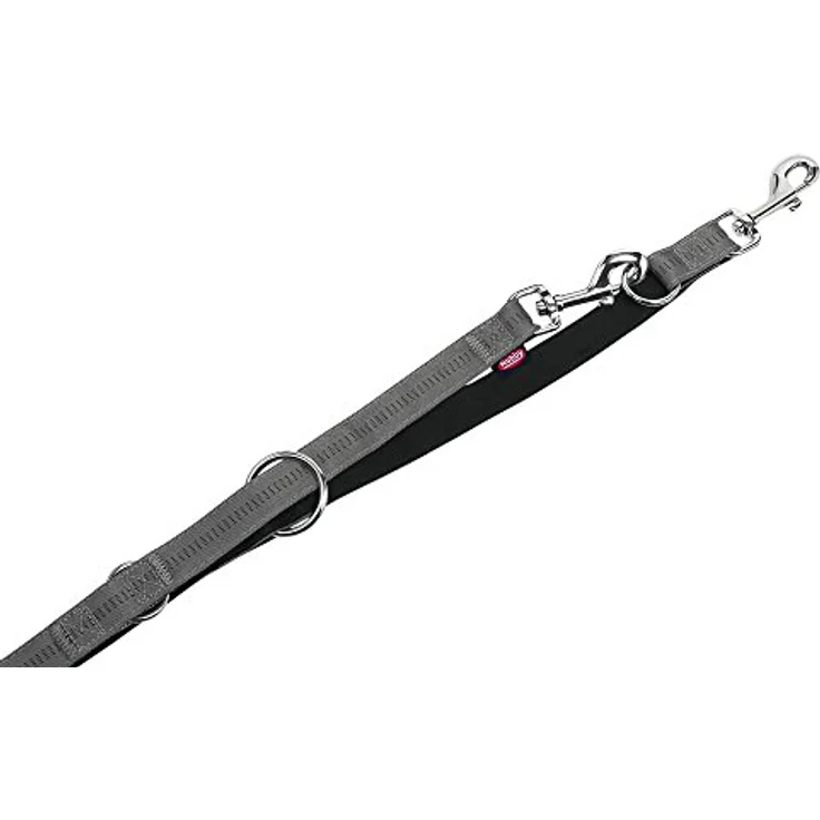 Nobby Führleine Soft Grip, Nylon, 3-fach verstellbar, dunkelgrau/schwarz, L: 200 cm, B: 20 mm – Bild 1