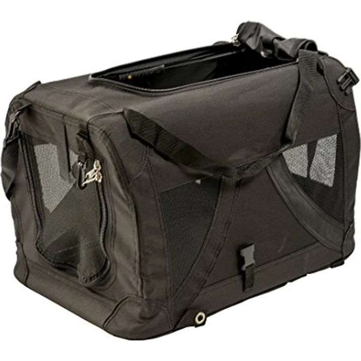 DUVO+ Tiertransporttasche Click & Go Reisetasche schwarz, robustes Nylon, faltbar, für Hunde – Bild 2