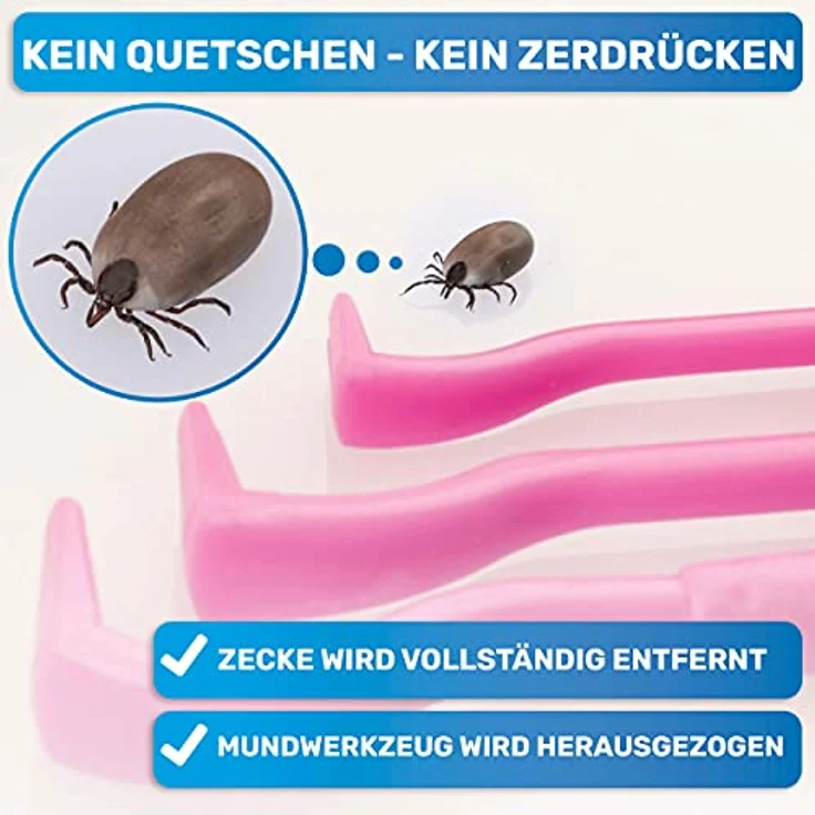 BluePet 3er Set Zeckenhaken, Zeckenentferner für Hunde, Katzen, Pferde & Menschen, präzise und sichere Anwendung, ideal für Outdoor-Aktivitäten – Bild 3