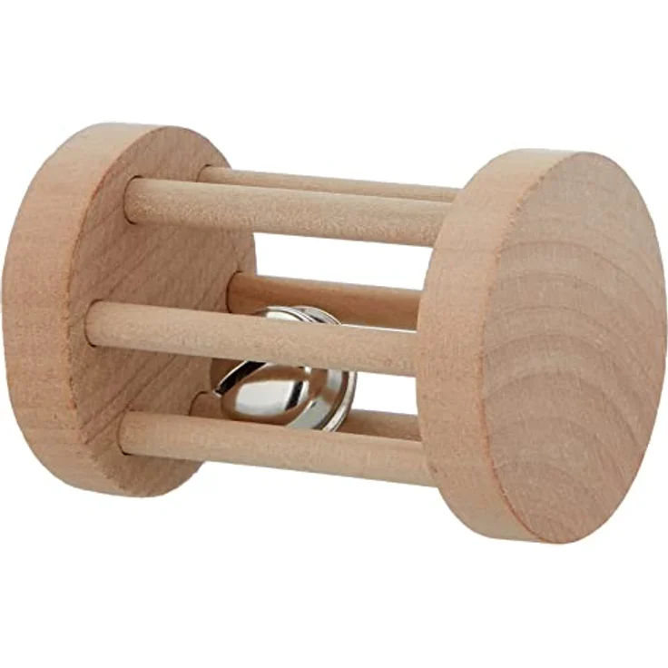 TRIXIE Tier-Beschäftigungsspielzeug Spielrolle, Holz, Maße: ø 5 x 7 cm, für Kleintiere wie z.B. Meerschweinchen, Kaninchen – Bild 2