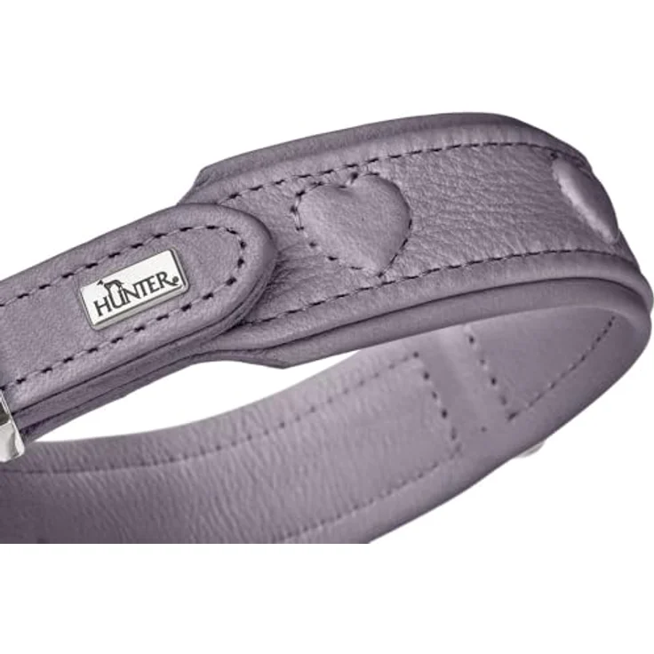 HUNTER Hundehalsband SOHO X Love, hellblau, Rindsleder, weich & gepolstert, für kleine Hunde & Welpen, Größe 37, Made in Germany – Bild 5