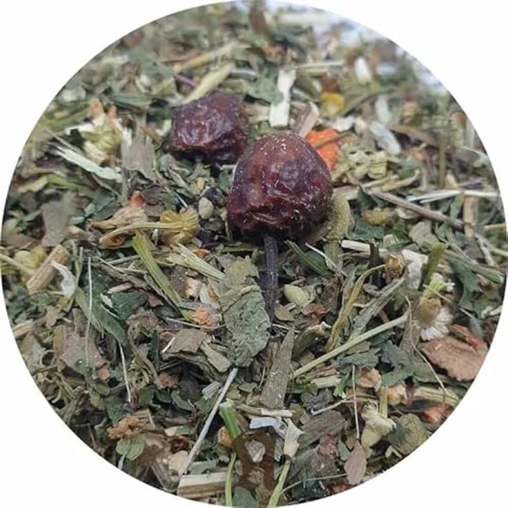 Natusat Kräutermischung Seniorenkräuter für alte Pferde, mit Hagebuttenfrüchten, Kamille, Ginkgo und Weißdorn (1000 g) – Bild 2