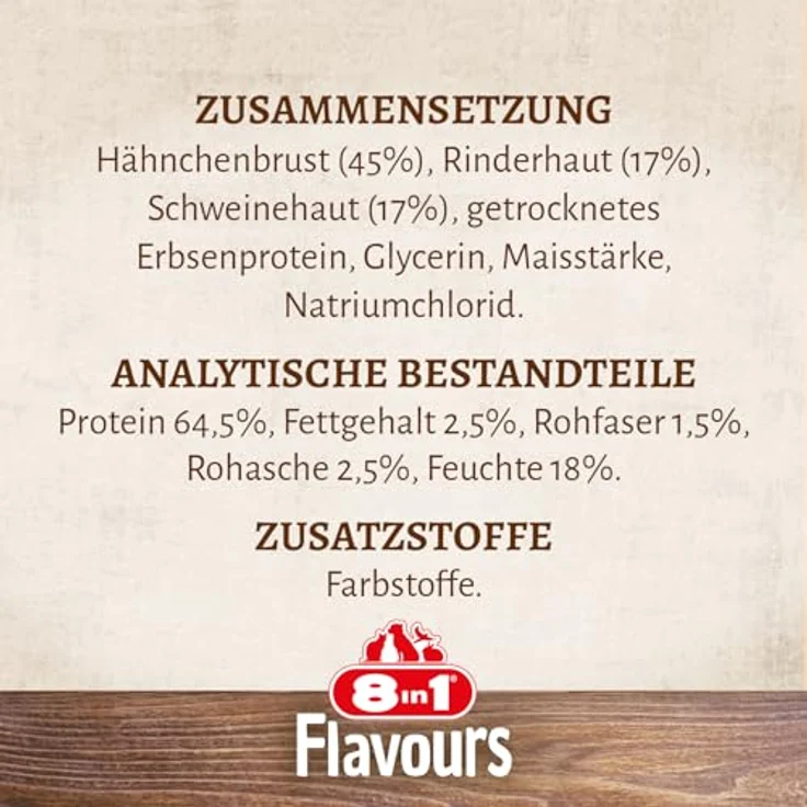 8in1 Triple Flavour Mega Ribs, Kau-Snack für größere Hunde, 140g, reich an Protein, fördert gesunde Zähne und Zahnfleisch – Bild 10