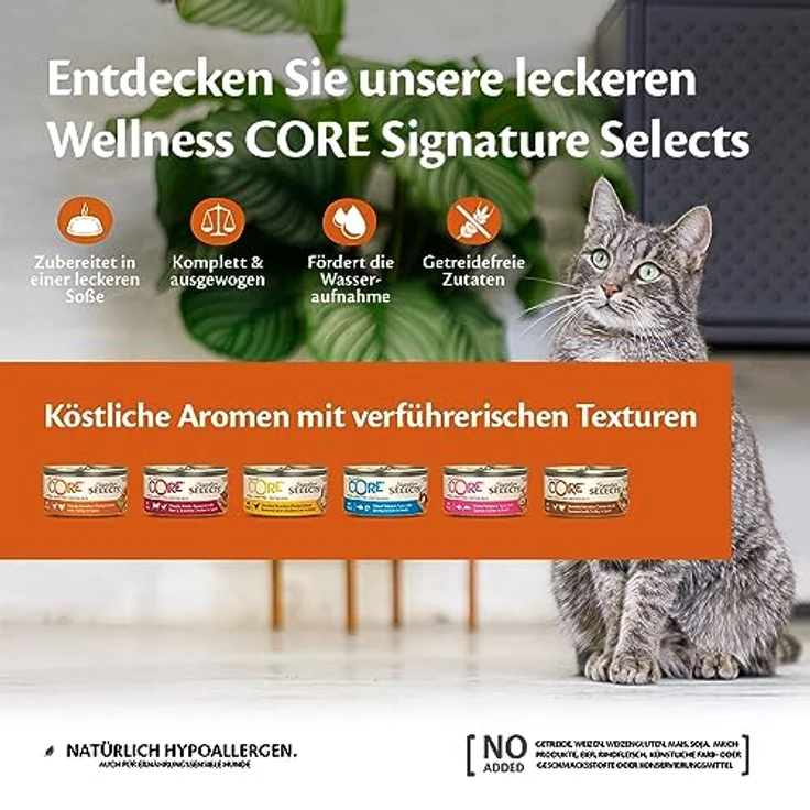 Wellness CORE Signature Selects, Shredded Selection Mix, 8 x 79 g, Premium Nassfutter für ausgewachsene Katzen in Sauce, getreidefrei, ohne Zuckerzusatz, hoher Fleischanteil – Bild 3