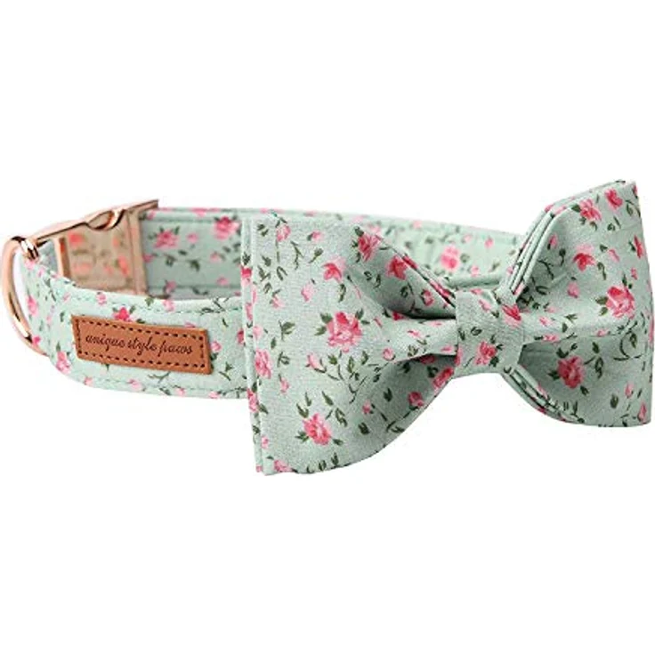 Unique Style Paws Hundehalsband mit Fliege, verstellbar, Baumwolle, in mehreren Größen für Hunde und Katzen – Bild 2