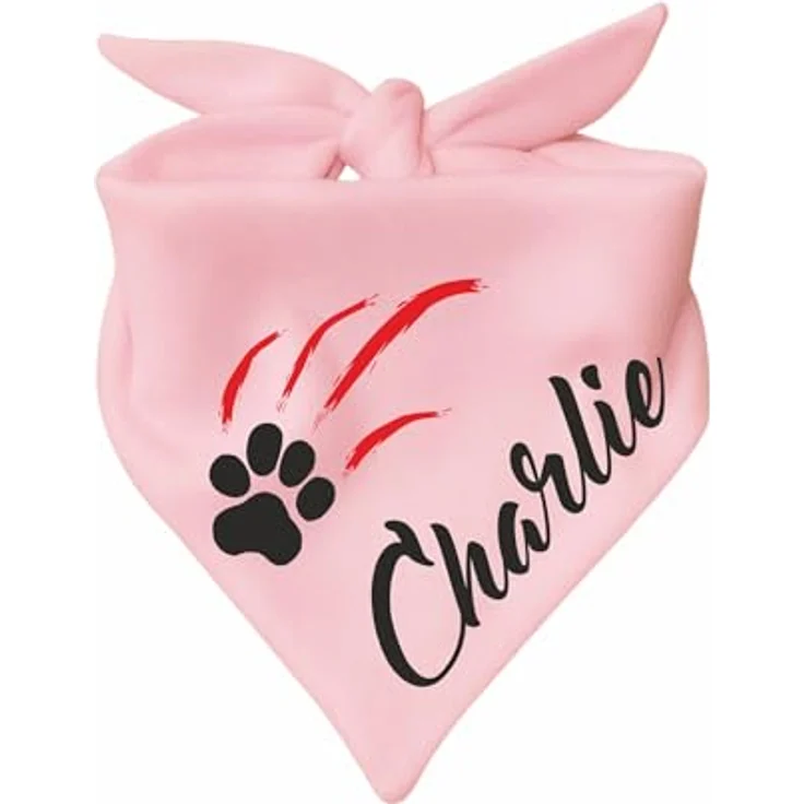 Kleiner Fratz Hunde Dreiecks Halstuch, rosa, Größe 2 (68 cm), hochwertiger Druck, waschbar bis 40 Grad – Bild 2
