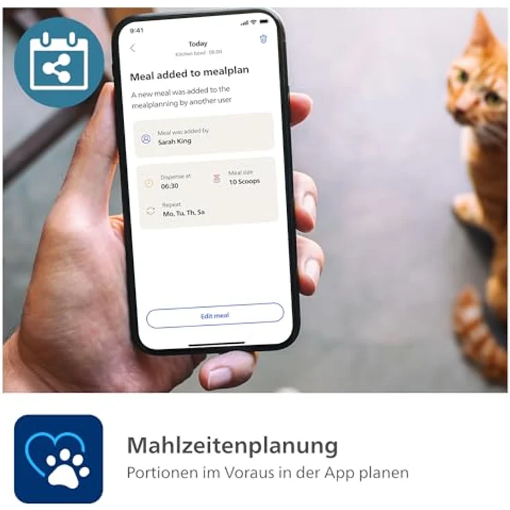 Philips Pet Futterautomat mit Kamera, Schwarz, HD-Überwachung, Mahlzeitenplaner und Anti-Verstopf-Technologie – Bild 4