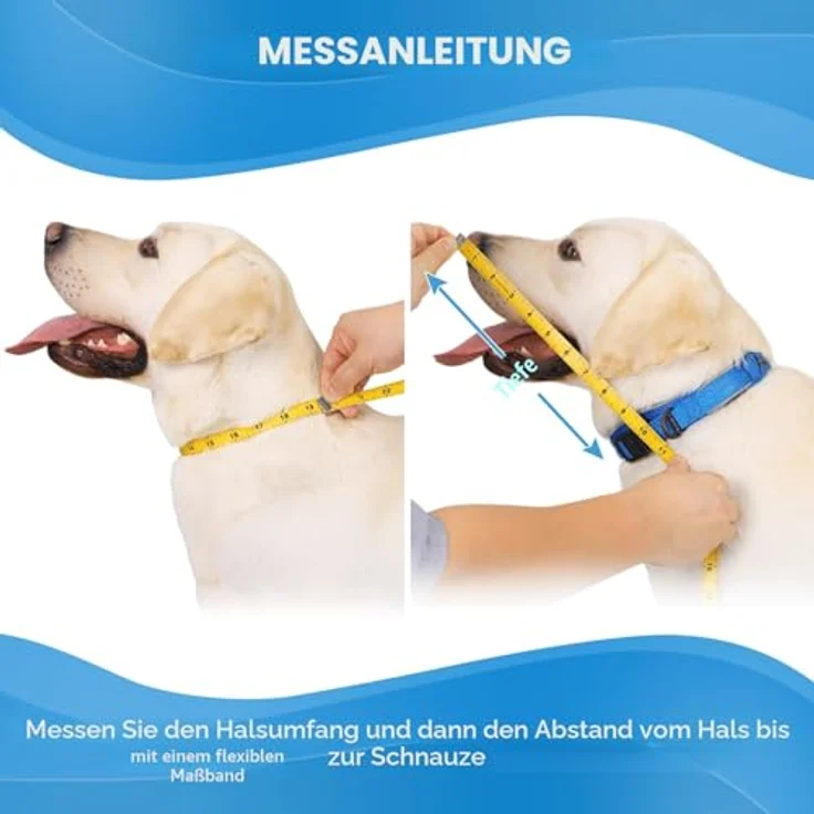ICOYEA Halskrause für Hunde, Weicher und atmungsaktiver Schutzkragen für postoperative Wunden, Einstellbar in Größe 7, Blau – Bild 4