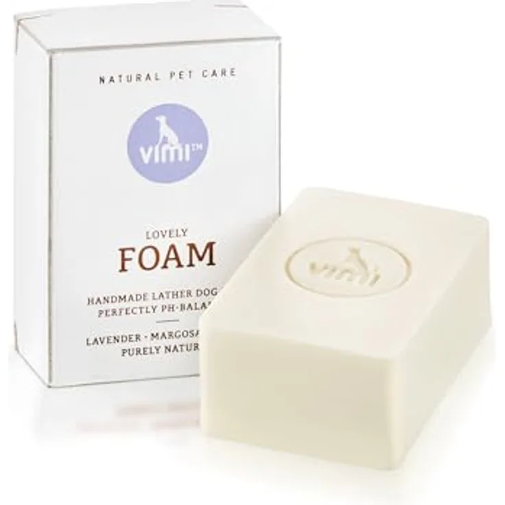 animaux vimi Lovely Foam – 100 g Natürliche Hunde-Seife mit Lavendel, Thymian & Margosa, sanfte Fellpflege und regenerierende Hautpflege