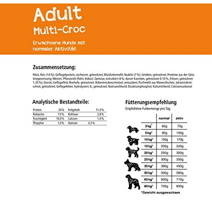 Belcando Adult Multi-Croc, Trockenfutter für Hunde mit Gemüsechips & Nudeln, 15 kg, für alle Rassen ab 1 Jahr, hohe Bekömmlichkeit – Bild 2