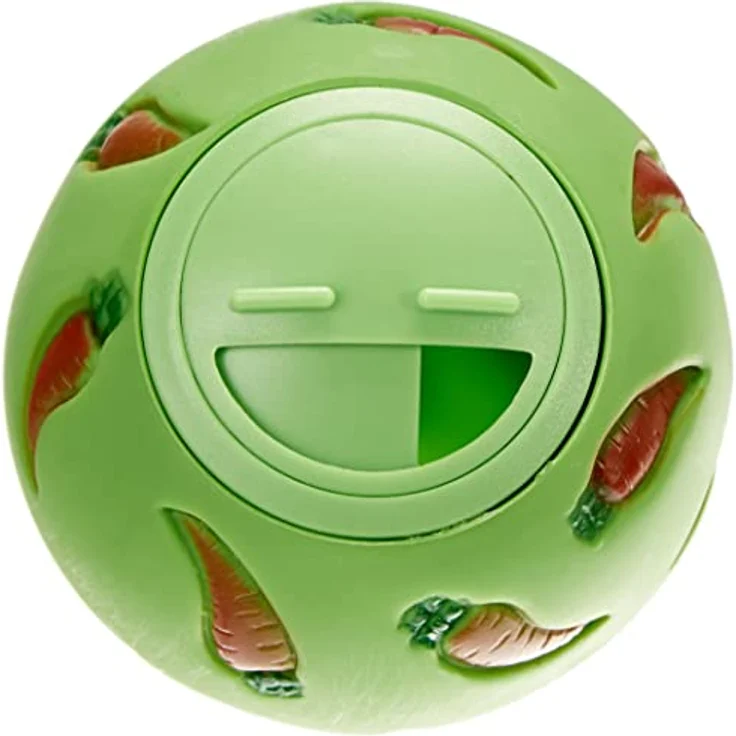 Nobby Snackball Nager, 7,5 cm, grüner Kunststoffbeschäftigungsball für Trockenfutter und Snacks – Bild 2