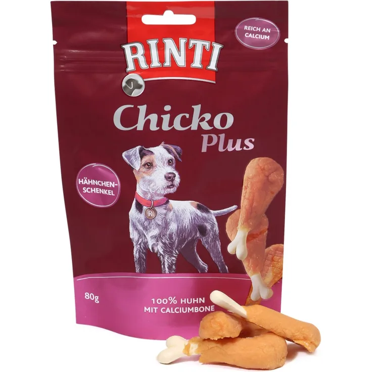 Rinti RINTI Extra Chicko Plus Hähnchenschenkel mit Calcium, 80g, ohne Soja, für alle Lebensphasen