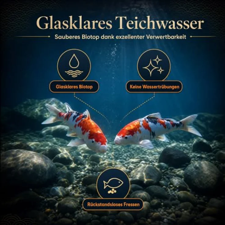 AGUALEVE PRO KOI Farbfutter Groß-Pellets 15 L, schwimmende 6 mm Pellets mit Premium-Protein, Spirulina und Omega-3 für vitale Koi, Made in Germany – Bild 4