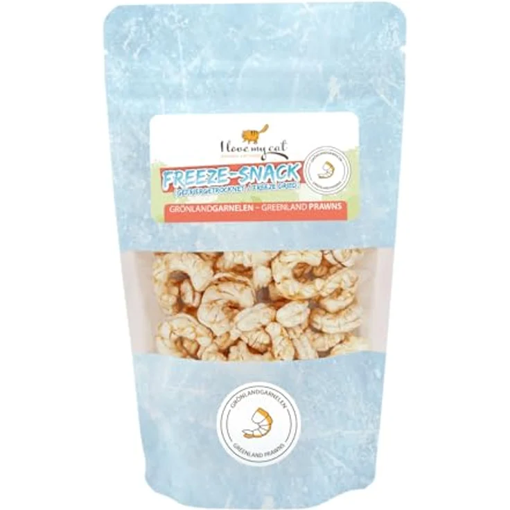 I Love My Cat Freeze-Snack für Katzen mit Grönlandgarnelen – 25 g – Gefriergetrocknete, proteinreiche, getreidefreie und kohlenhydratarme Snacks, leicht verdaulich – Bild 1