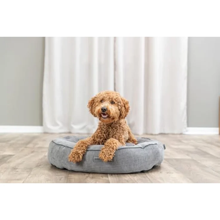 Trixie Hundebett Vital Lennox, rundes orthopädisches Hundekissen in Grau, Ø50cm mit viskoelastischem Schaum für Memory-Effekt, pflegeleicht und rutschfest - 371320 – Bild 5