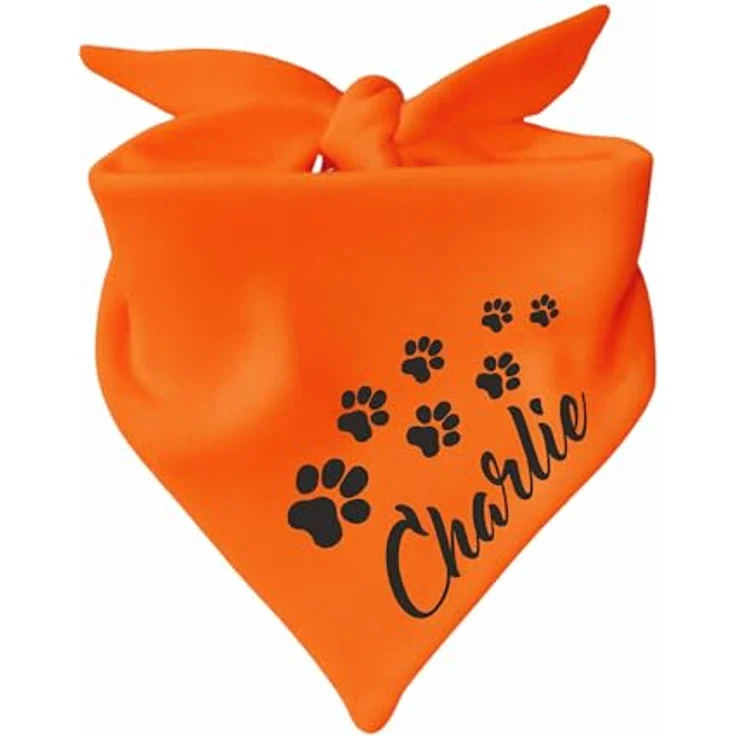 Kleiner Fratz Hunde Dreiecks Halstuch, orange, Größe 2 (68 cm) mit hochwertigem Druck und waschbar bis 40 Grad – Bild 1