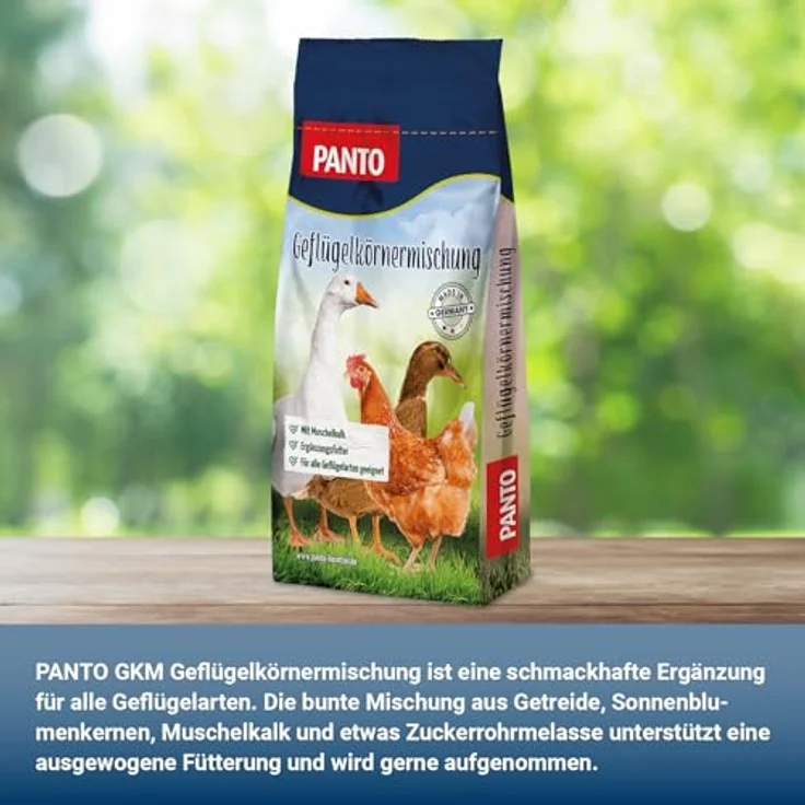 PANTO Geflügelkörnermischung GKM 25 kg, Ergänzungsfutter für Hühner, Enten und Gänse mit Muschelkalk und Sonnenblumenkernen – Bild 5