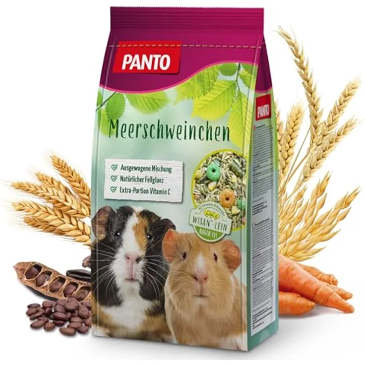 PANTO® Meerschweinchenfutter VPE 4 x 2,5 kg, hochwertige Getreidepellets mit Vitaminen und Mineralstoffen