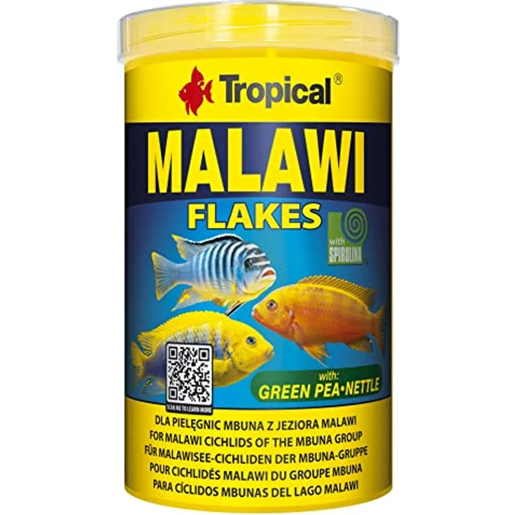 Tropical Malawi Flockenfutter für pflanzenfressende Cichliden, 1 l Packung - optimale Gesundheit und Farbenpracht – Bild 1
